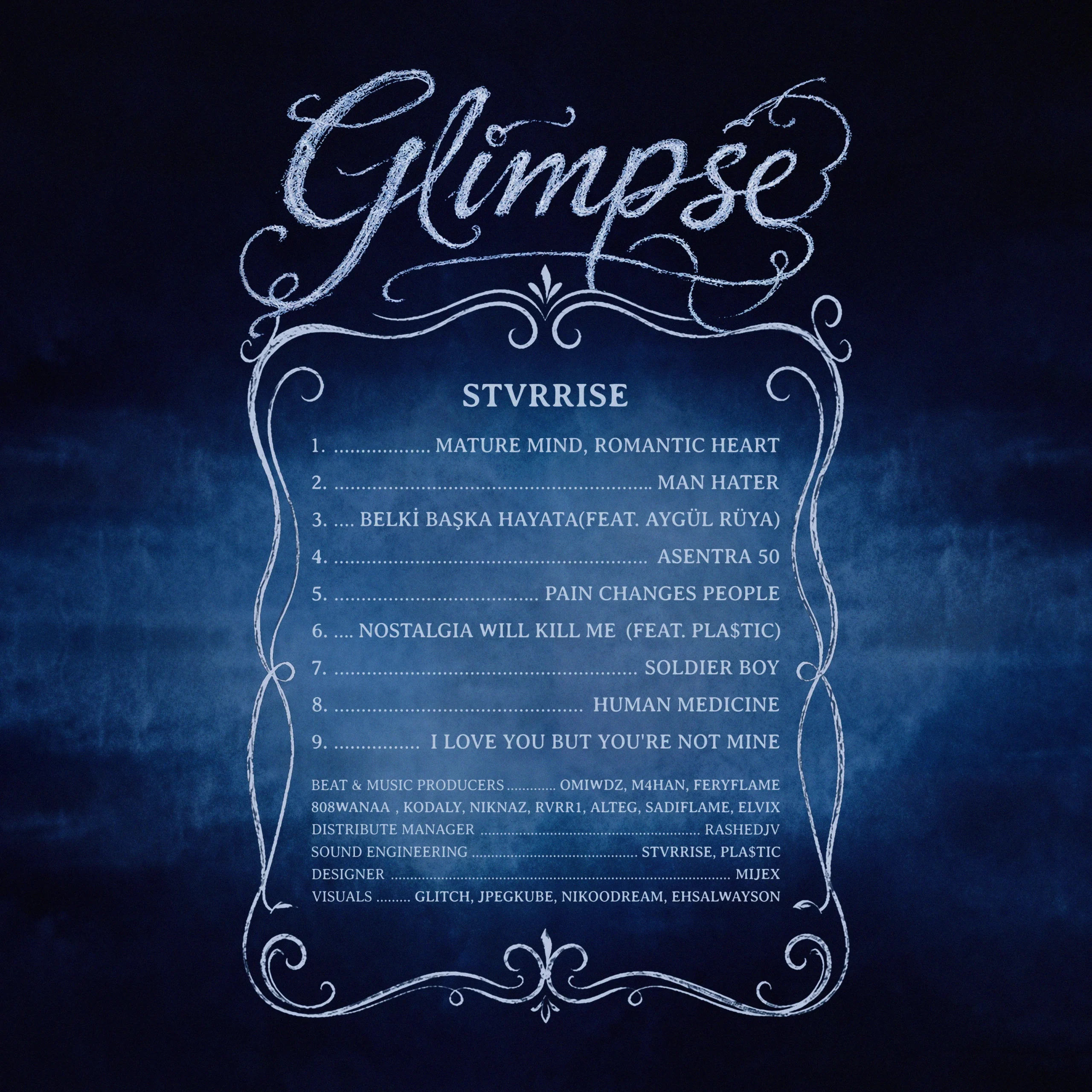 GLIMPSE full tracklist artwork